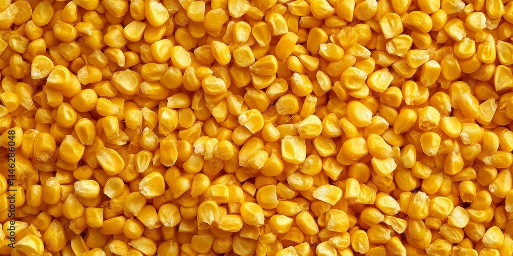 Roasted salted corn snack displayed in a vibrant pattern of yellow corn seeds. The appealing roasted salted corn snack showcases a delightful arrangement of yellow corn seed from above. Roasted salted corn snack displayed in a vibrant pattern of yellow corn seeds. The appealing roasted salted corn snack showcases a delightful arrangement of yellow corn seed from above.