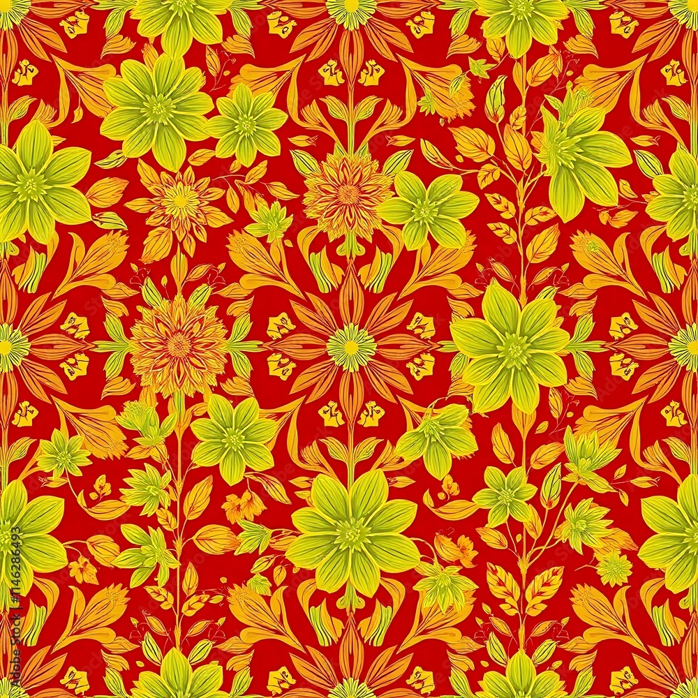Red and Green Floral Pattern Red and Green Floral Pattern