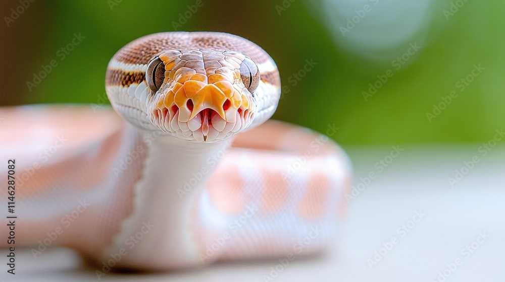 Close-up of a pastel ball python's head. Close-up of a pastel ball python's head.
