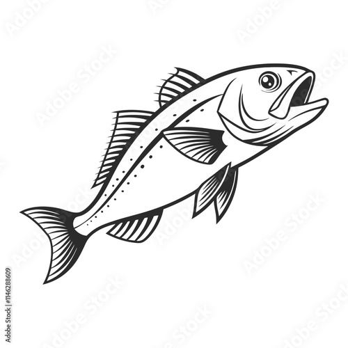 Atlantic Croaker Fish Vector Art and Illustration