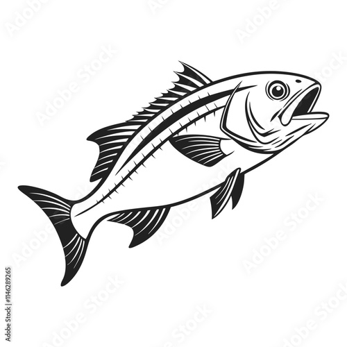 Atlantic Croaker Fish Vector Art and Illustration