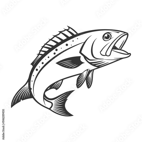 Atlantic Croaker Fish Vector Art and Illustration