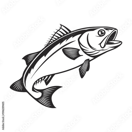 Atlantic Croaker Fish Vector Art and Illustration
