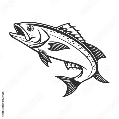 Atlantic Croaker Fish Vector Art and Illustration
