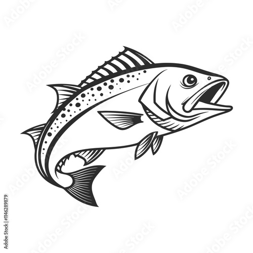 Atlantic Croaker Fish Vector Art and Illustration