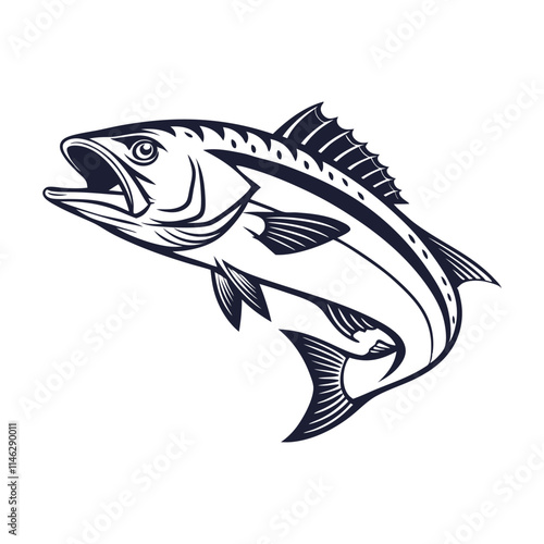 Atlantic Croaker Fish Vector Art and Illustration