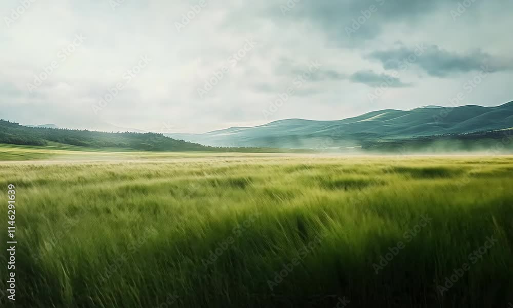 A sudden gust of wind sweeping across an open meadow A sudden gust of wind sweeping across an open meadow
