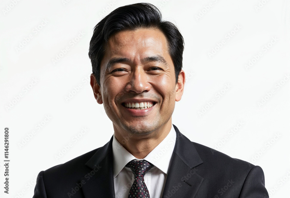 Business man, smile and style portrait in studio for corporate or CEO fashion while happy. Face of asian entrepreneur person on isolated white background with pride for luxury, success and wealth Business man, smile and style portrait in studio for corporate or CEO fashion while happy. Face of asian entrepreneur person on isolated white background with pride for luxury, success and wealth