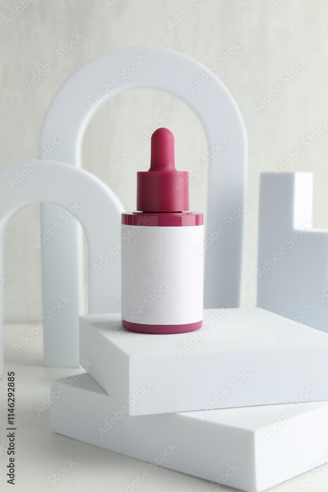 Stylish presentation of skin care product on light background Stylish presentation of skin care product on light background