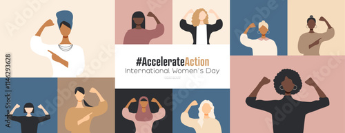 International Women's Day banner. #AccelerateAction