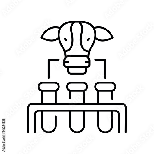 Cellular agriculture black line icon.
