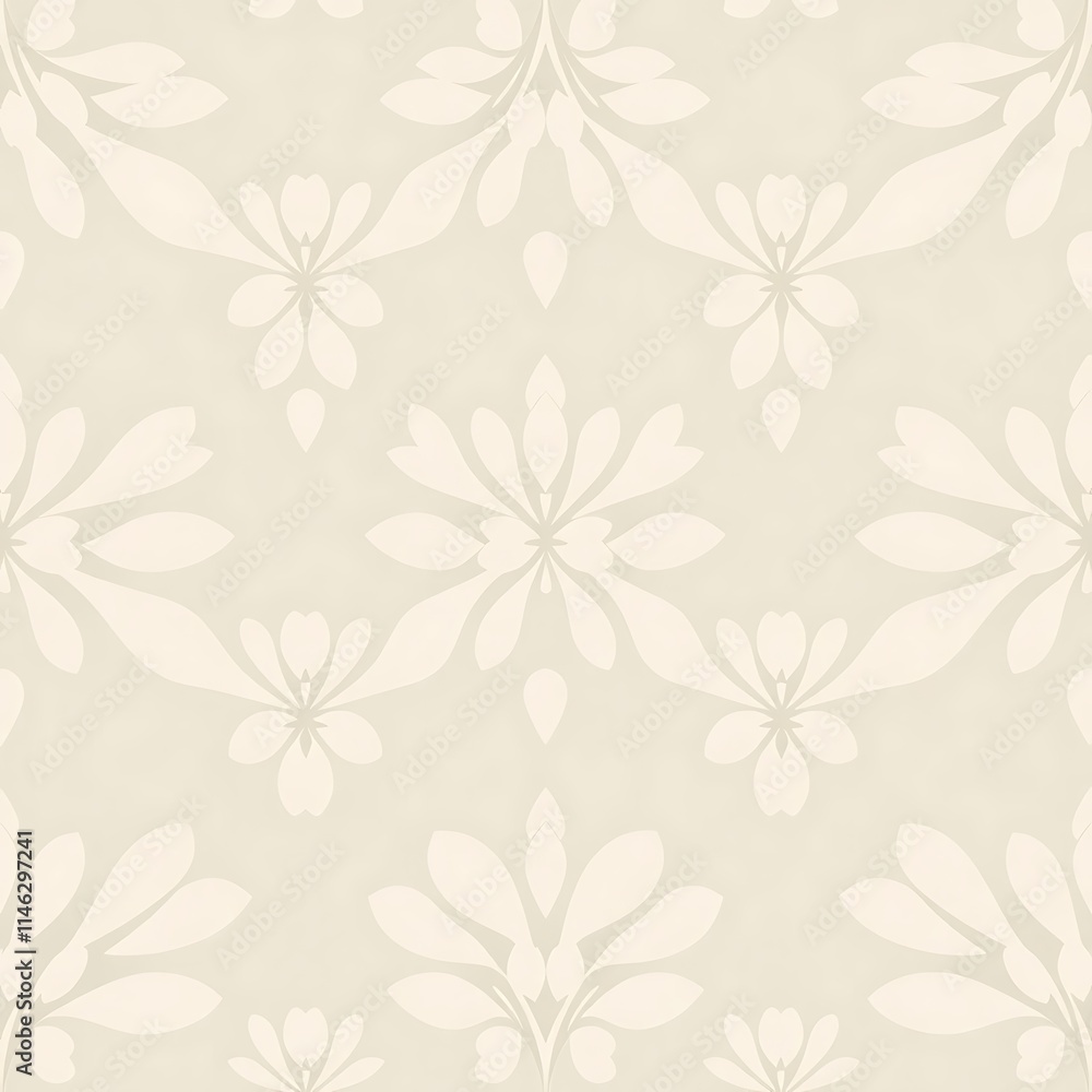Elegant Floral Damask Pattern: A delicate and sophisticated seamless pattern of floral motifs in a soft beige hue, perfect for adding a touch of elegance to your designs. Elegant Floral Damask Pattern: A delicate and sophisticated seamless pattern of floral motifs in a soft beige hue, perfect for adding a touch of elegance to your designs.