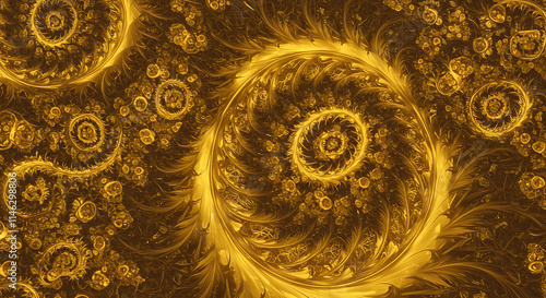 Golden Spiral Fractal Art Luxury Abstract Background Texture