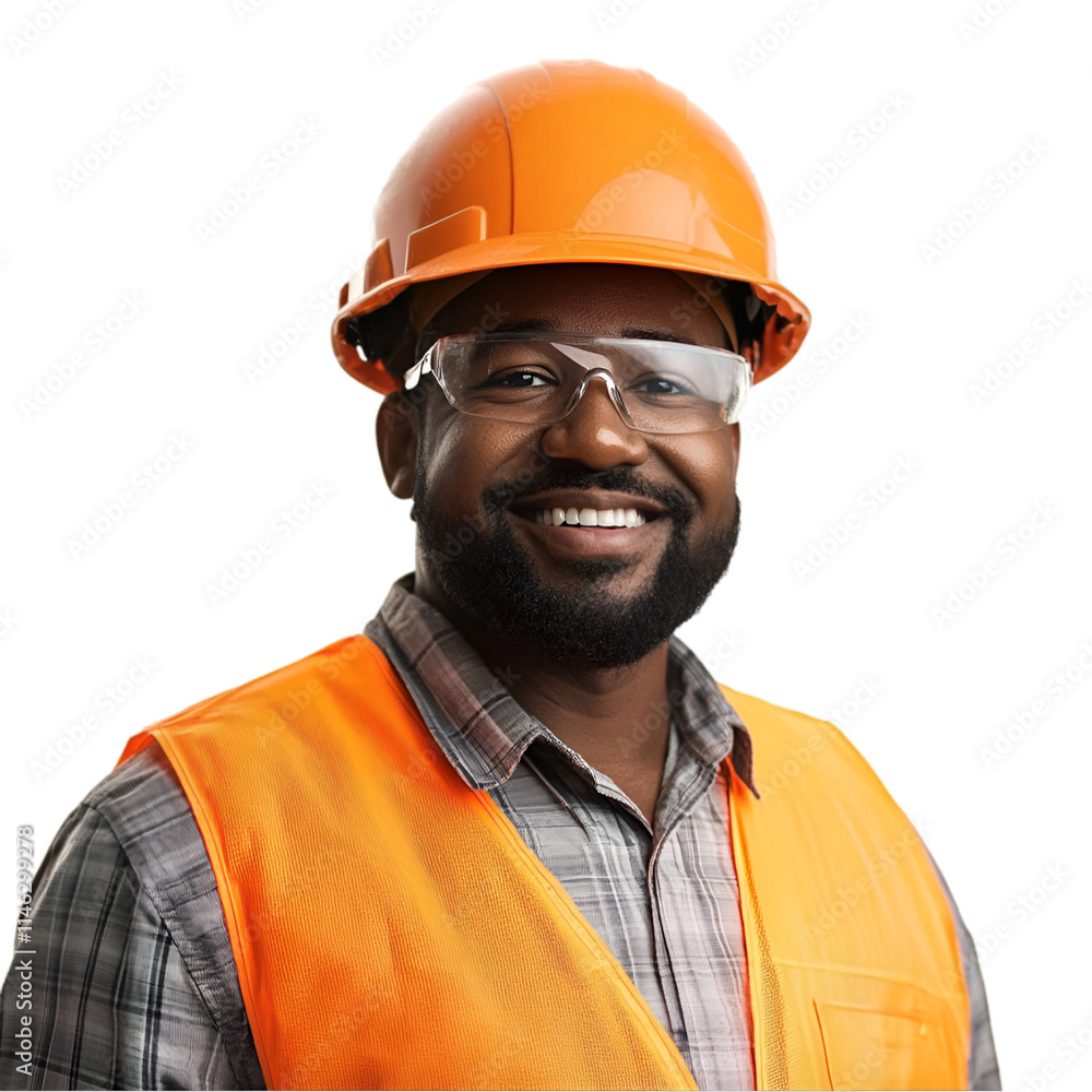 Portrait of Middle-Aged Worker isolated on white background