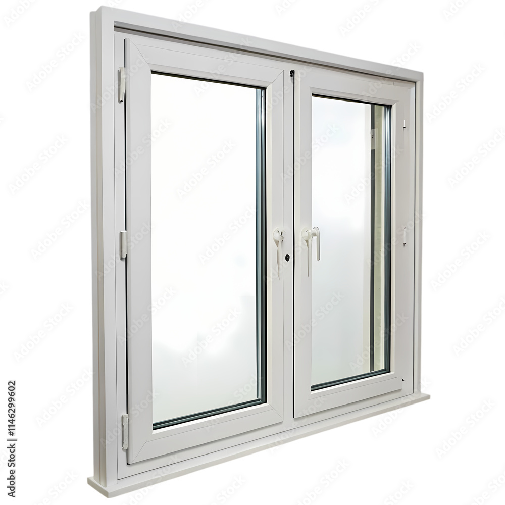 Gray plastic euro window on isolated background Gray plastic euro window on isolated background
