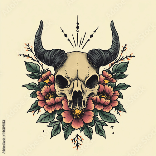 minotaur tattoo flash illustration photo