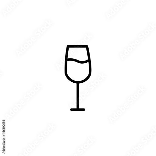 wine glass line icon
