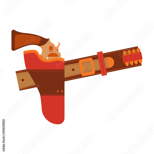 Wild West elements in modern decoration style. Western-themed vector illustration.