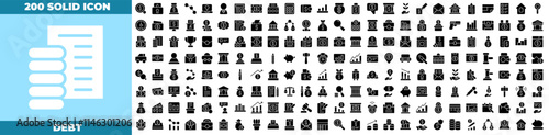 Debt Solid Editable Icons set