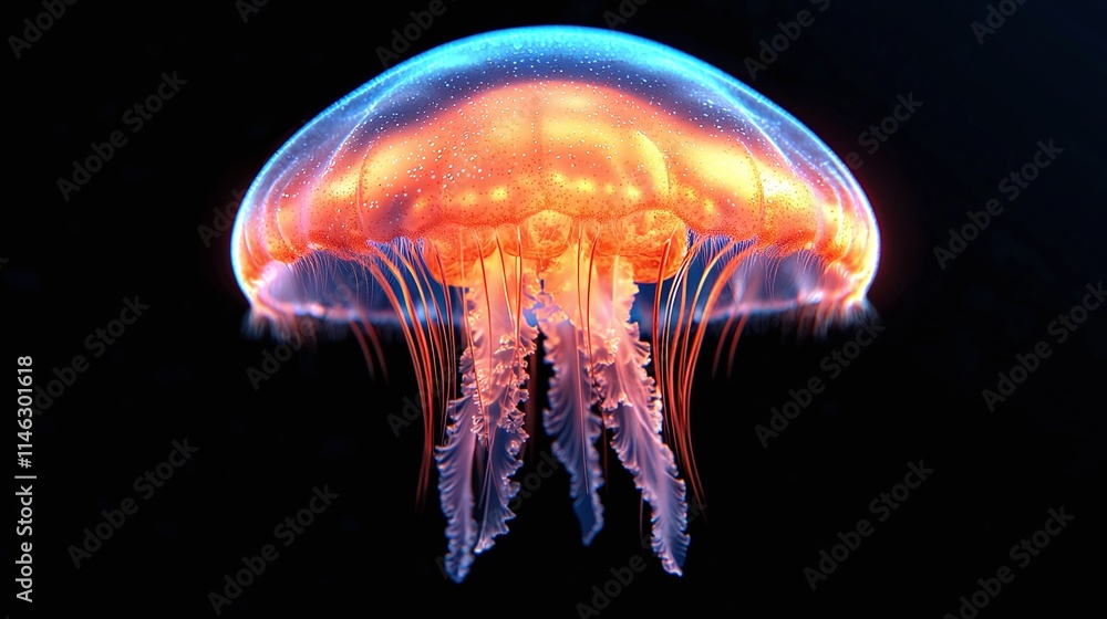 Bioluminescent Jellyfish Ocean Glow Underwater Wonder Bioluminescent Jellyfish Ocean Glow Underwater Wonder