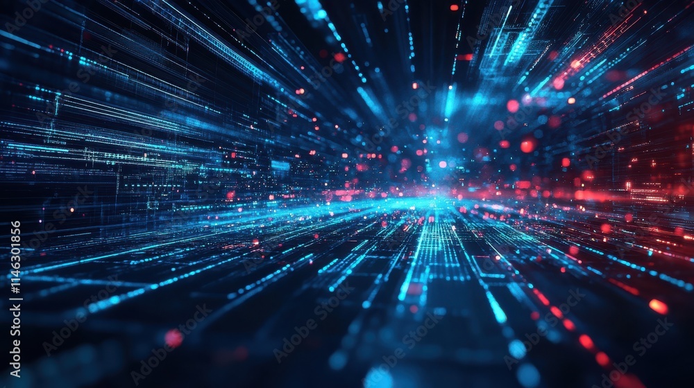 Big data flow technology and science vector background, tech abstraction with lines electronics and digital style in 3D dimensional perspective, abstract illustration. Big data flow technology and science vector background, tech abstraction with lines electronics and digital style in 3D dimensional perspective, abstract illustration.