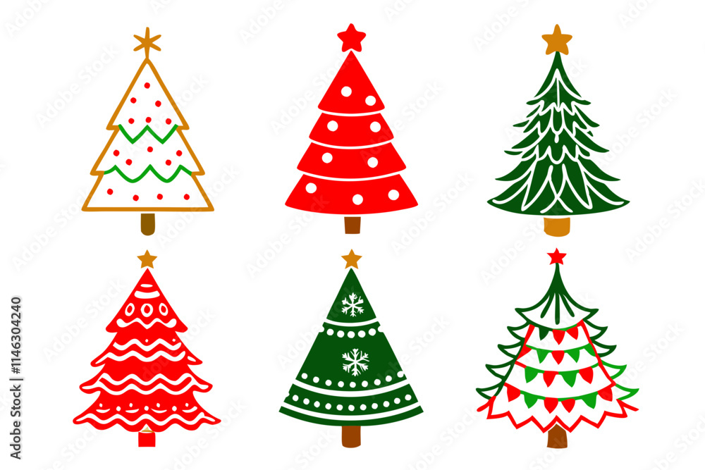 Fototapeta premium christmas tree set
