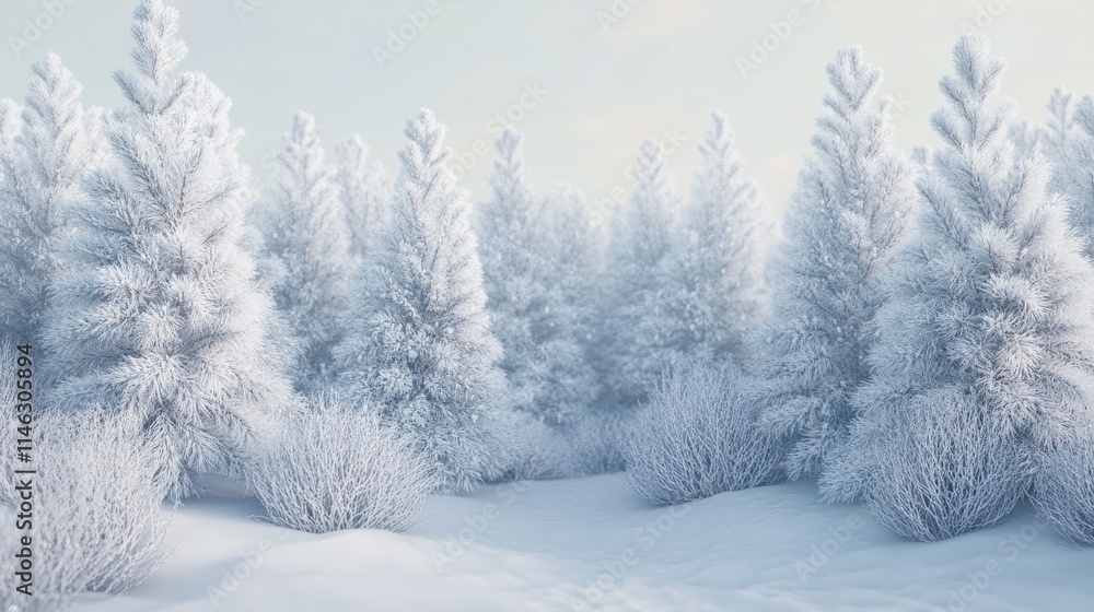 forest in the frost. Winter landscape. Snow covered trees. Christmas card. forest in the frost. Winter landscape. Snow covered trees. Christmas card.
