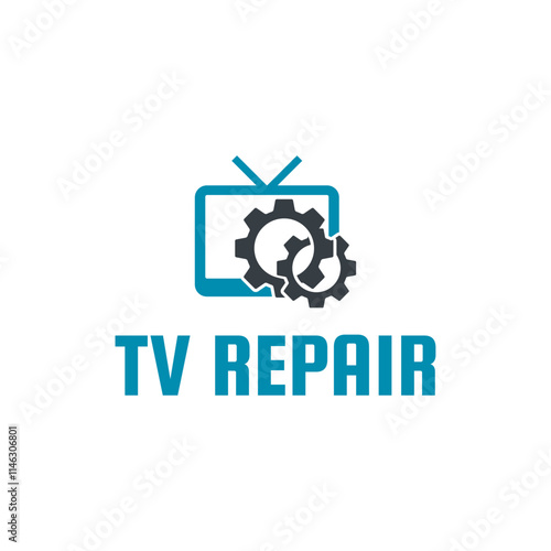 TV Repair Logo. TV Service Logo Template Design Vector