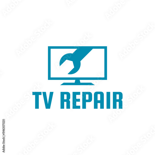 TV Repair Logo. TV Service Logo Template Design Vector