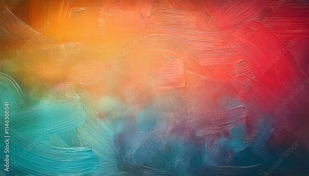 Naklejka premium Textured oil painted vintage background with rich gradient tones and soft vignette. Hand drawn.