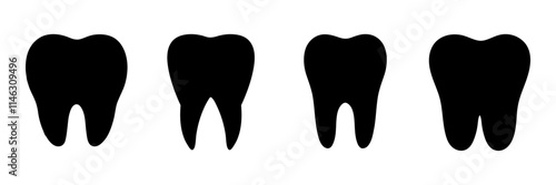 Tooth icon set in different style. Dentistry symbol. Clean tooth symbol.  healthy tooth icon. Teeth logo icon. Dental icons. Healthy glowing tooth icon set. Tooth Icon, Cleaning, and whitening teeth. 