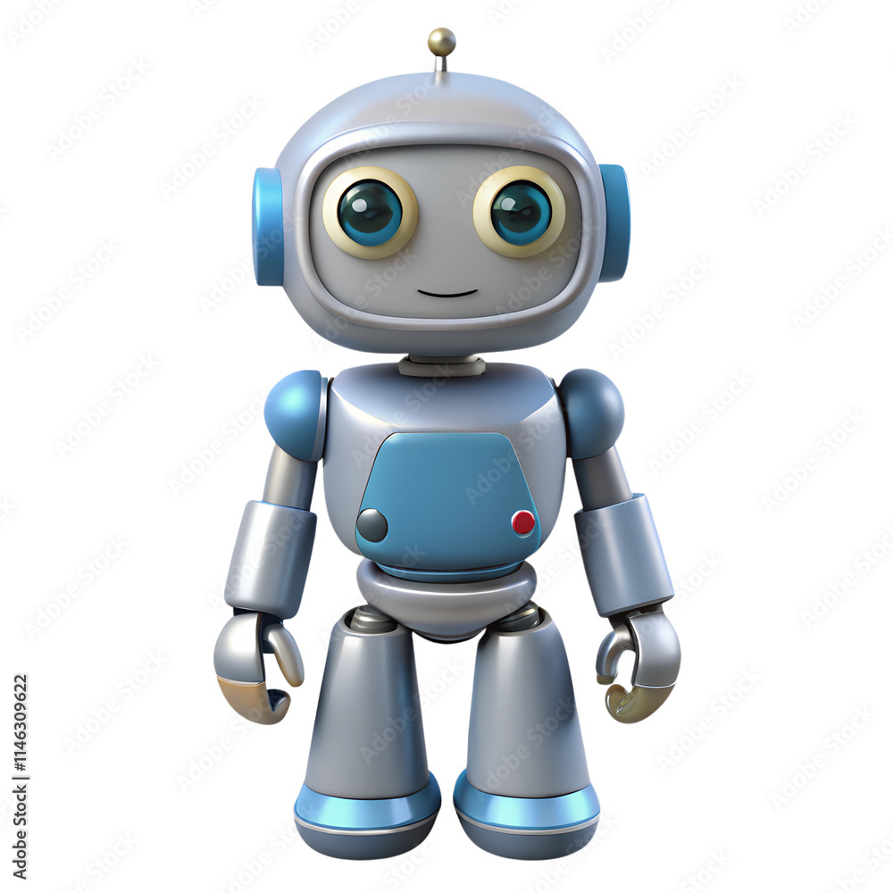 Plastic 3D robot icon Plastic 3D robot icon