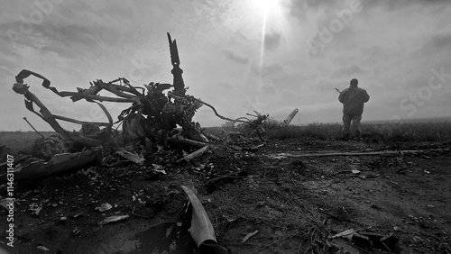 Fotografie downed helicopter in Ukraine
