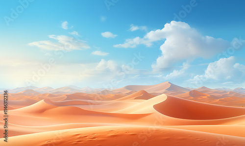 Desert landscape style with a white wallpaper border, highlighting sandy terrain and vast horizons.