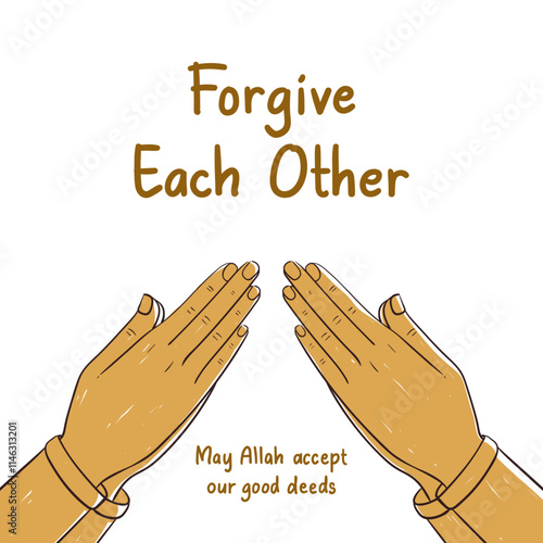 Forgive each other square banner poster illustration