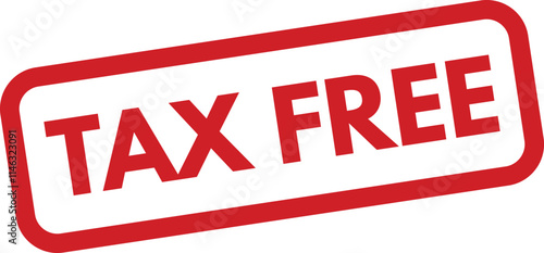 Tax free stamp icon isolated on white background . Red tax free stamp label icon . Vector