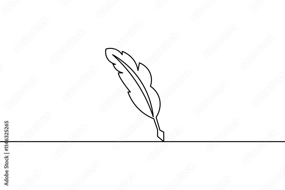 Bird feather continuous single line art and isolated outline vector illustration
Bird feather continuous single line art and isolated outline vector illustration