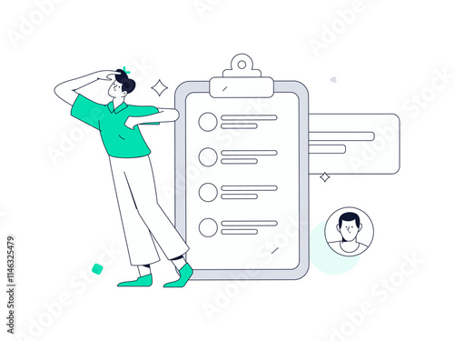 Personnel doing job interview flat vector concept operation hand drawn illustration
