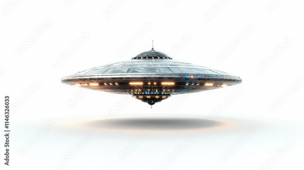 UFO isolated on white background. 3D illustration. UFO isolated on white background. 3D illustration.
