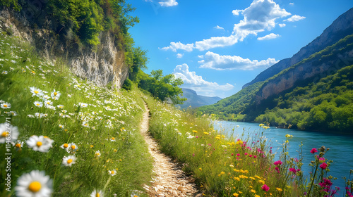 Scenic Trail Landscape Illustration