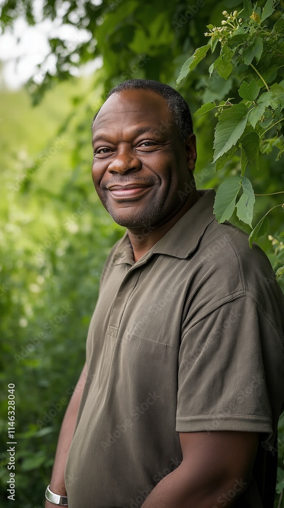 Smiling man posing outdoors nature setting portrait photography close-up Smiling man posing outdoors nature setting portrait photography close-up