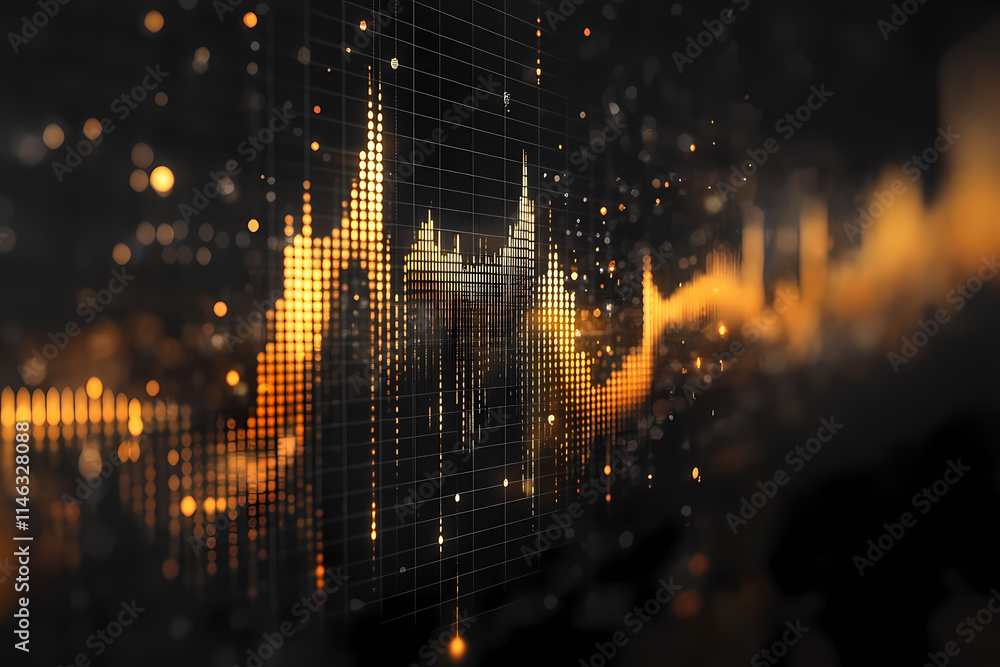 Fototapeta premium create a dark background, elements representing trading on the stock exchange participate in the background design