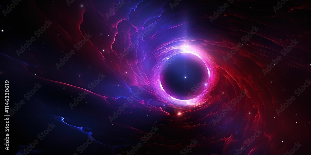 A colorful space scene with a large hole in the middle A colorful space scene with a large hole in the middle
