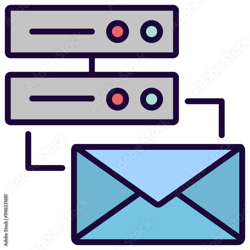 Email Hosting Outline Color Icon