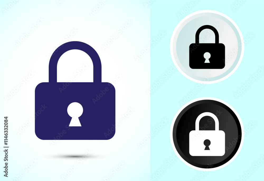 Lock icon design illustration. Security sign symbol, padlock icon Lock icon design illustration. Security sign symbol, padlock icon