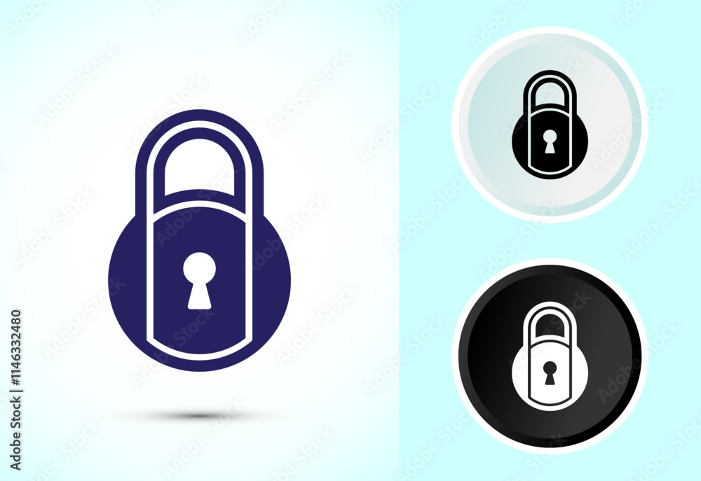 Lock icon design illustration. Security sign symbol, padlock icon Lock icon design illustration. Security sign symbol, padlock icon