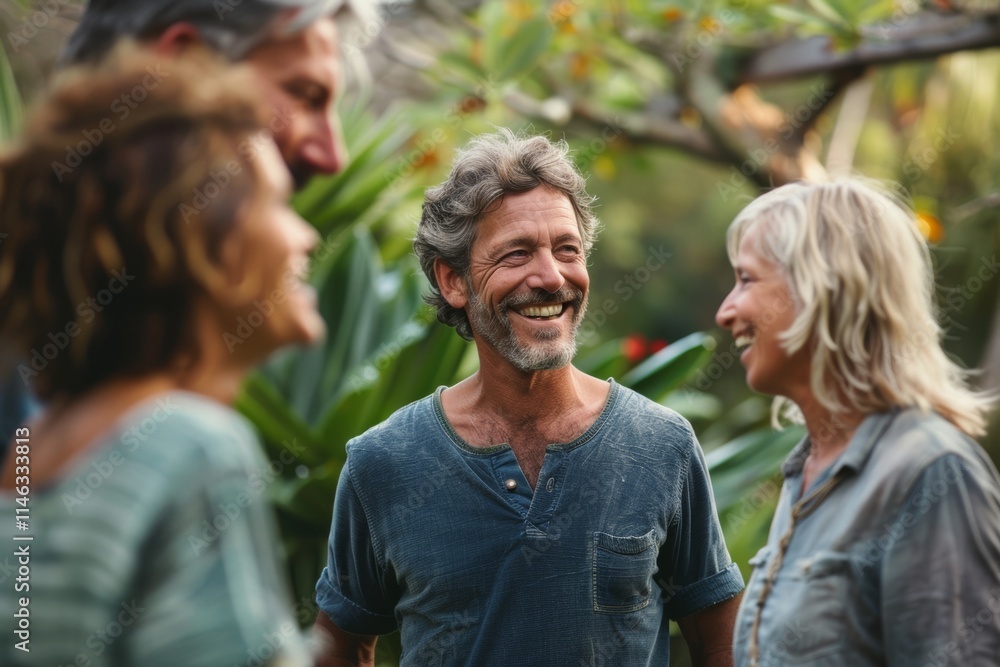 Group of friends having fun together in the park. Cheerful senior people bonding outdoors. Group of friends having fun together in the park. Cheerful senior people bonding outdoors.
