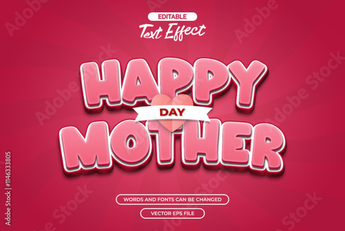 Happy mother's day editable text effect with pink comic background 