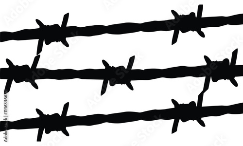 Barbed silhouette illustration isolated on a transparent background