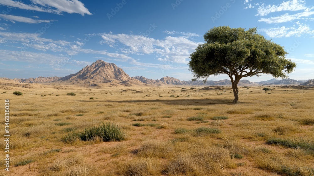 Fototapeta premium Lonely Tree in Desert Landscape